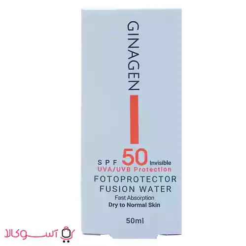 کرم ضد آفتاب ژیناژن مناسب پوست خشک مدل fusion water حجم 50 میل